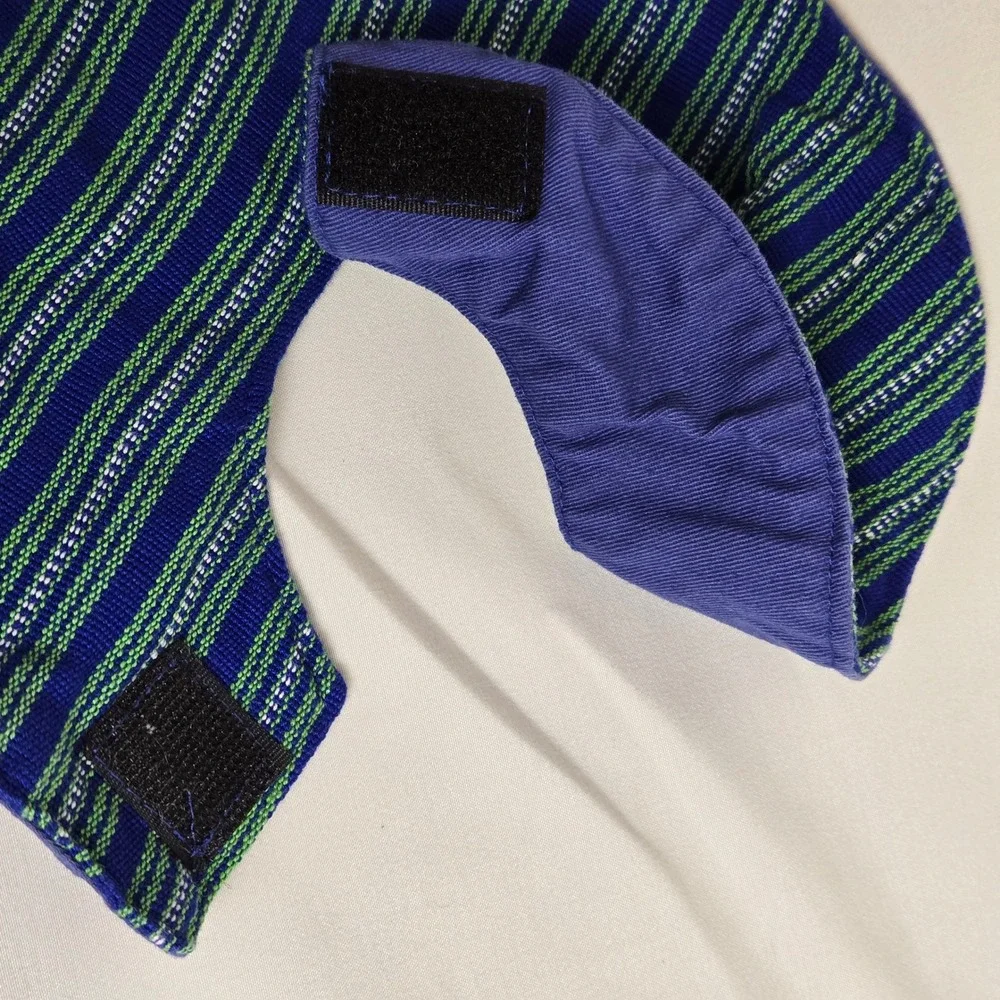 MayaWorks 100% Cotton Handwoven Baby Bib Hook & Loop Closure Guatemala Blue